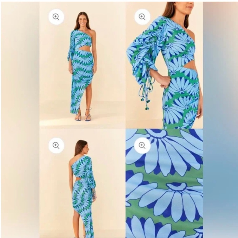 Brand new with tags! Blue and Green Copacabana Midi Dress Farm Rio